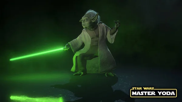 Master Yoda Λογότυπο Star Wars Και Εικονογράφηση Όνομα Αύγουστο 2021 — Φωτογραφία Αρχείου