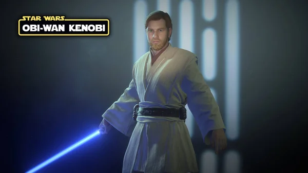 Obi Wan Kenobi Met Star Wars Logo Naam Illustratie Aug — Stockfoto