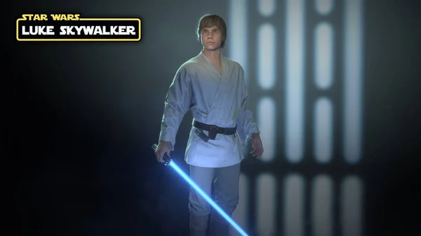 Luke Skywalker Star Wars Logo Name Illustration Aug 2021 Sao — Stockfoto