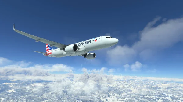 空中客车A320美国航空公司航班 2022年5月11日 巴西圣保罗 — 图库照片