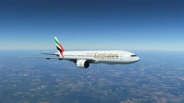 Boeing 777 200 Emirates Flying May 2022 Sao Paulo Brazil — Fotografia de Stock