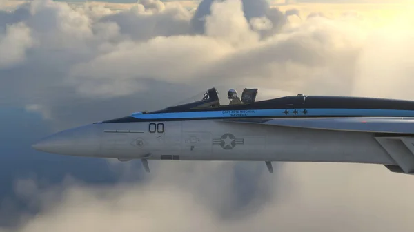 Maverick Top Gun Avión Volando Sobre Cielo — Foto de Stock