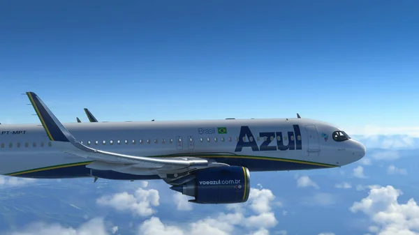 Airbus A320 Neo Azul Airlines Flug Über Den Wolken Juni — Stockfoto