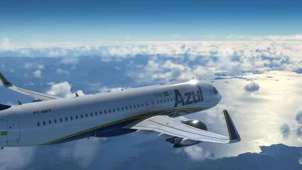Airbus A320 Neo Azul Airlines Flug Über Den Wolken Juni — Stockfoto