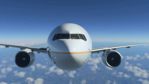 Avión Comercial Volando Sobre Las Nubes — Foto de Stock
