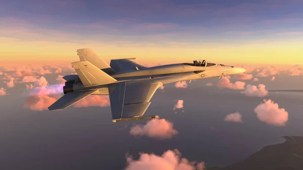 Hornet Flying Clouds Burnout Mode Jun 2022 San Diego California — Stock Photo, Image