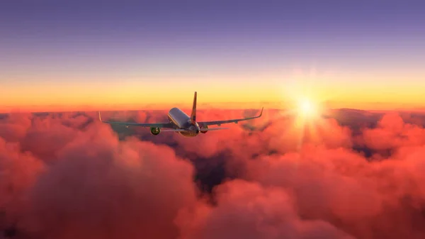 Airbus A320 Latam Airlines Flying Amazing Sunset Jun Curitiba Brazil — Stock Photo, Image