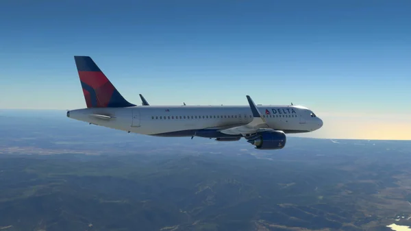 Airbus A320 Delta Airlines Survolant San Francisco Juin 2022 San — Photo