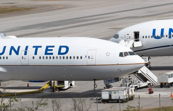 United Boeing 777 787 Manutenção Aeroporto Gru Jul 2022 São — Fotografia de Stock