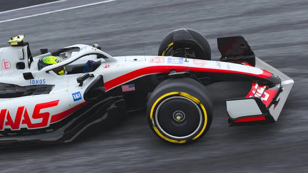 Haas Car Illustration Aug 2022 Sao Paulo Brazil — Foto Stock