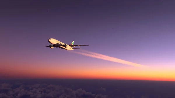 Boeing 777 Emirates Flying Amazing Sunset Aug 2022 New York — Stock fotografie