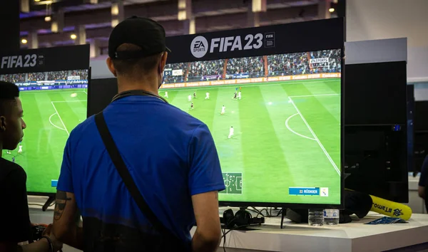 Man Playing New Fifa Game Sports Sao Paulo Brazil 2020 – Stock