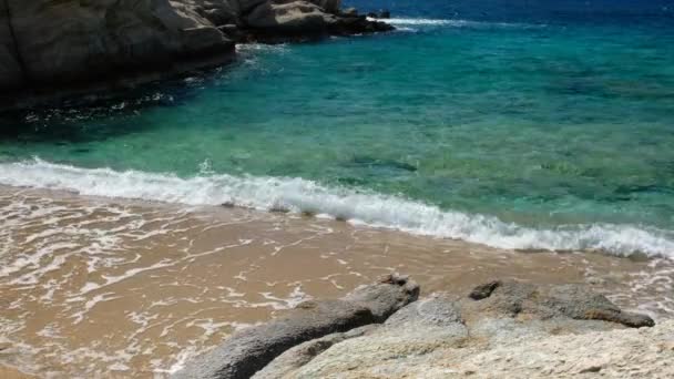 Bellissima Sognante Spiaggia Sabbiosa Klima Ios Grecia — Video Stock