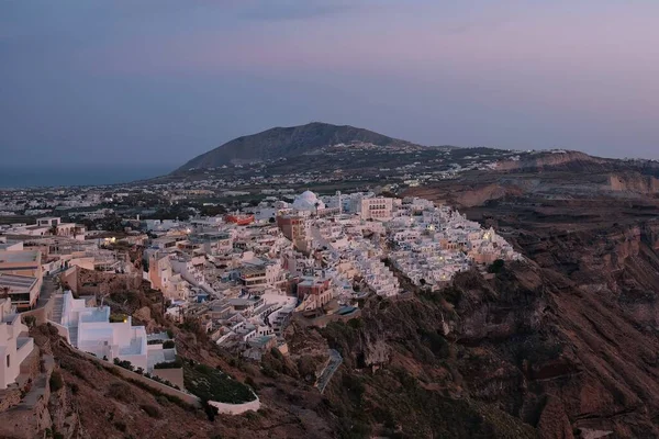Panoramisch Uitzicht Het Beroemde Pittoreske Dorpje Fira Santorini Griekenland — Stockfoto
