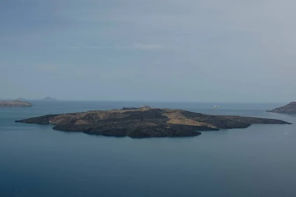 Uitzicht Caldera Vulkaan Vanaf Daken Van Fira Santorini — Stockfoto
