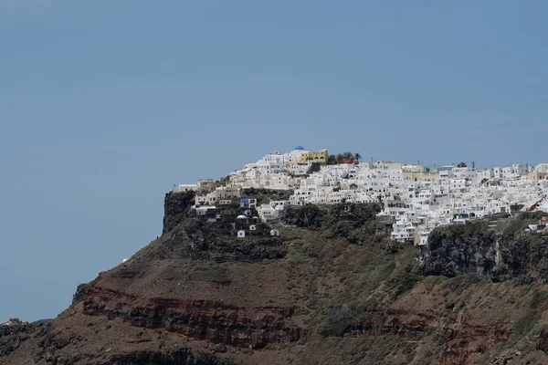 Uitzicht Het Pittoreske Dorpje Fira Imerovigli Santorini Griekenland — Stockfoto