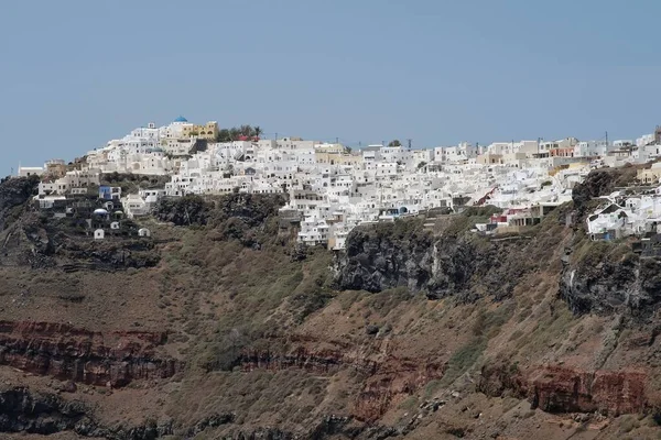Uitzicht Het Pittoreske Dorpje Fira Imerovigli Santorini Griekenland — Stockfoto