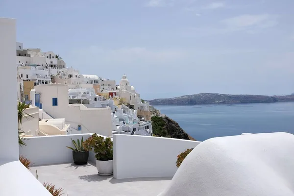 Amazing View Famous Village Fira Aegean Sea Santorini Greece — Stock Photo, Image