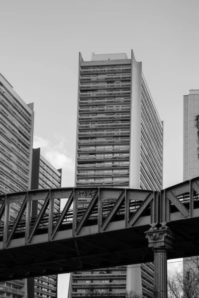 Paris France Février 2021 Pont Utilisé Par Les Métros Paris — Photo