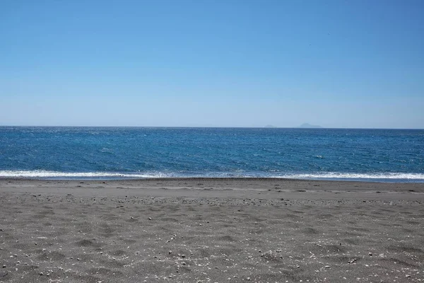 Vista Famosa Praia Vlichada Santorini Grécia — Fotografia de Stock