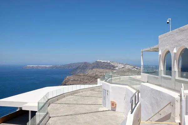 그리스 산토리니 2021 산토리니에 칼데라를 구경하는 센터의 — 스톡 사진