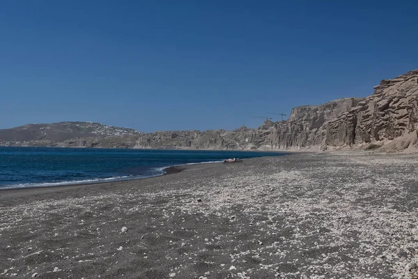 Vue Célèbre Plage Vlychada Santorin Grèce — Photo