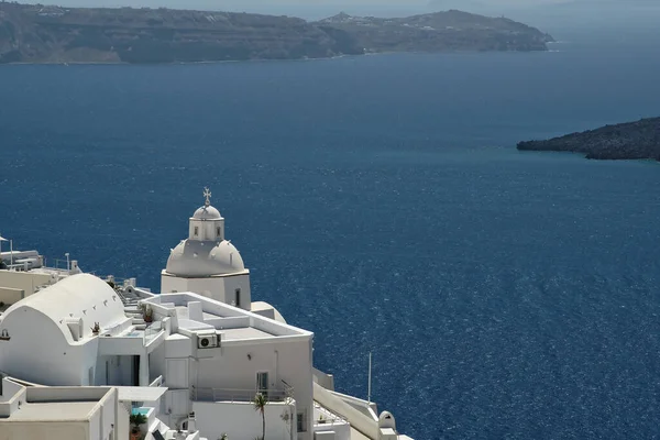 Santorini Yunanistan Daki Ünlü Fira Ege Denizi Nin Muhteşem Manzarası — Stok fotoğraf