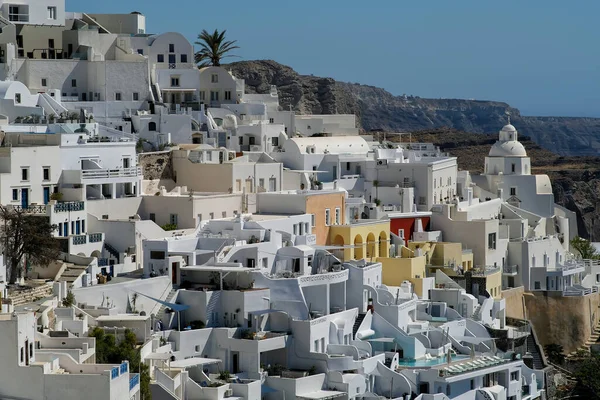 Blick Auf Das Malerische Dorf Fira Santorini Mit Seinen Hotels — Stockfoto