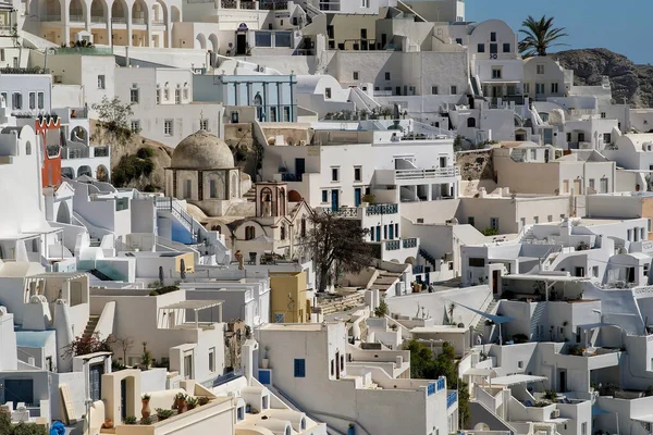 Blick Auf Das Malerische Dorf Fira Santorini Mit Seinen Hotels — Stockfoto
