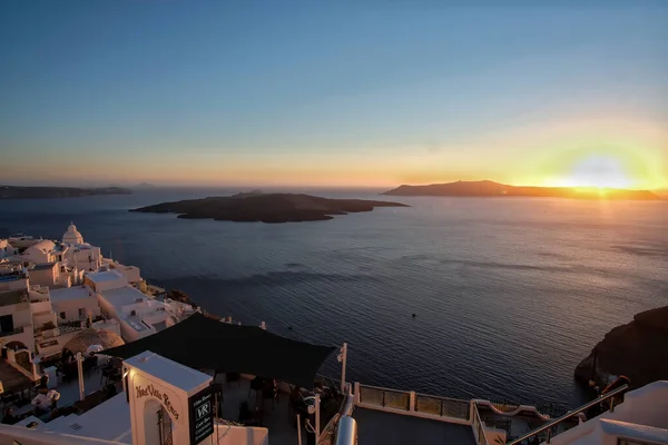 Santorin Griechenland Mai 2021 Panoramablick Auf Das Malerische Dorf Fira — Stockfoto