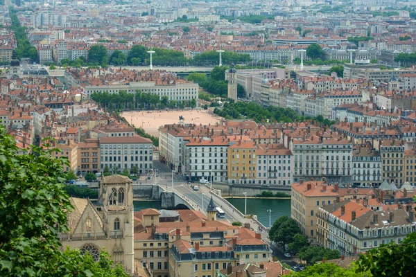 Panoramic View Large Square Bellevue Center Lyon — Stock Photo, Image