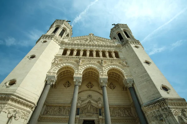 Vacker Utsikt Över Den Berömda Basilikan Fourviere Lyon — Stockfoto