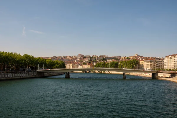 Vista Panorâmica Rio Saone Lyon França — Fotografia de Stock
