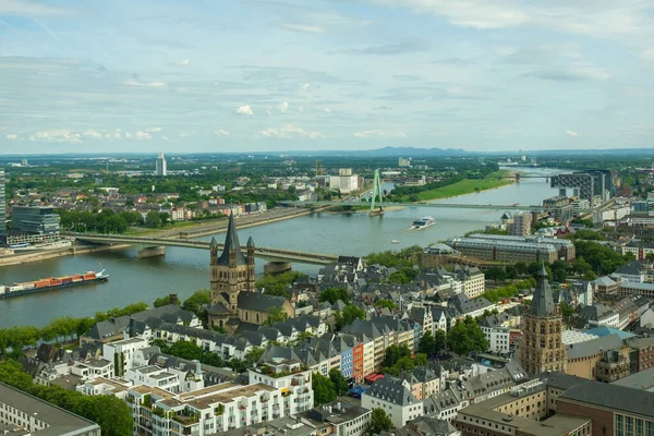 Panoramic View City Cologne River Rhine — Foto Stock