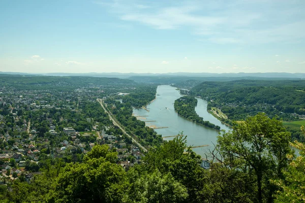 Panoramic view of the river Rhine from the famous Drachenfels in Konigswinter Germany