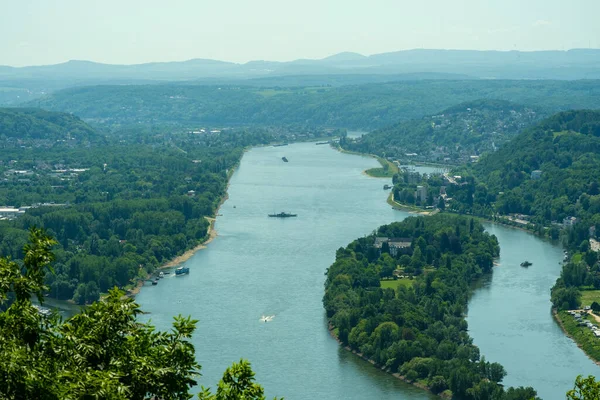 Panoramic View River Rhine Famous Drachenfels Konigswinter Germany — Stock Photo, Image