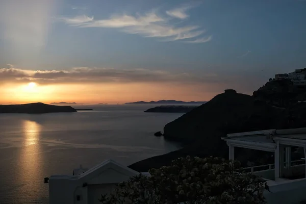 Amazing Golden Sunset Santorini Greece — 스톡 사진