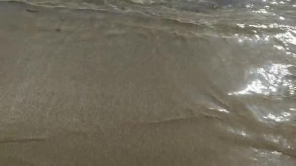 Dekat Pantai Berpasir Pirus Dengan Perairan Yang Jernih Dari Magganari — Stok Video