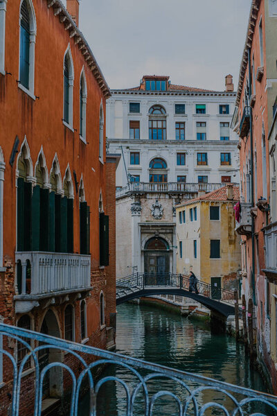 Canal streets with gondolas and boats in Venice, Italy. High quality photo