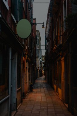 European streets at the sunset in Venice, Italy