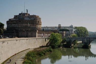 Castel SantAngelo. Roma, İtalya 'da Kutsal Melek Kalesi