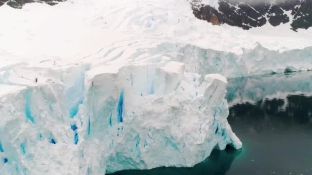 Antártida Vistas Los Drones Polo Sur Océano Antártico Paisaje Increíble — Vídeo de stock