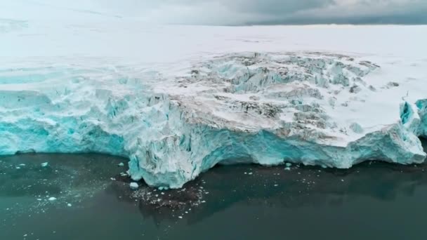 Antarktyda Widok Drony Góry Lodowe Biegun Południowy Niesamowity Krajobraz Ocean — Wideo stockowe