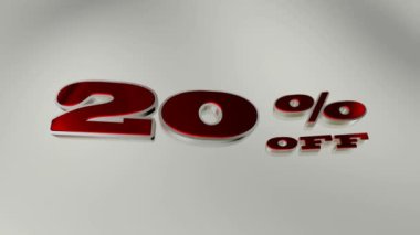 Beyaz Dalgalarda Kırmızı 3D Metin% 20 indirimli, indirimli, indirimli. 3B Hazırlama