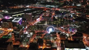 Atlanta Gece, Georgia, Şehir Merkezi, Hava Manzarası, Şehir Işıkları