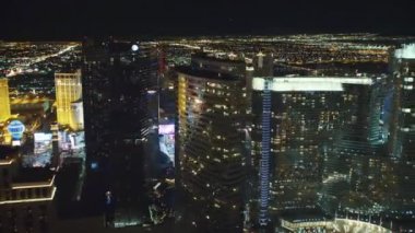 Las Vegas Strip at Night, Nevada, Aerial View, Time Lapse, City Lights