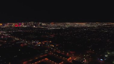 Las Vegas Gece, Nevada, Hava Uçuşu, Şehir Manzarası, Gece Işıkları