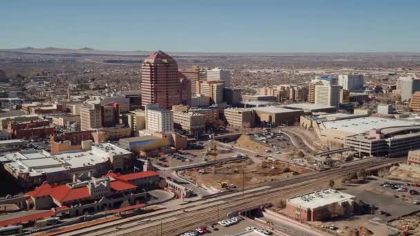 Albuquerque Flygfoto Downtown Fantastiskt Landskap New Mexico — Stockvideo