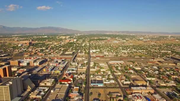Albuquerque Вид Воздуха Удивительный Пейзаж Нью Мексико Центр Города — стоковое видео