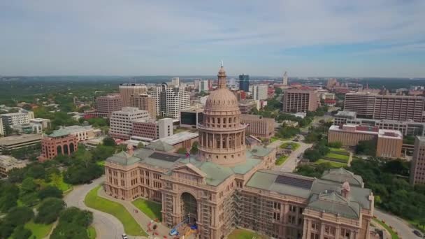 Austin Vista Aérea Capitolio Estatal Texas Centro Ciudad Texas — Vídeo de stock
